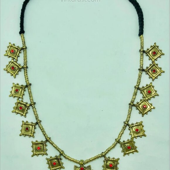 Vintage Tribal Coin Pendant NecklaceTribal Bohemian Jewelry - Picture 3 of 6